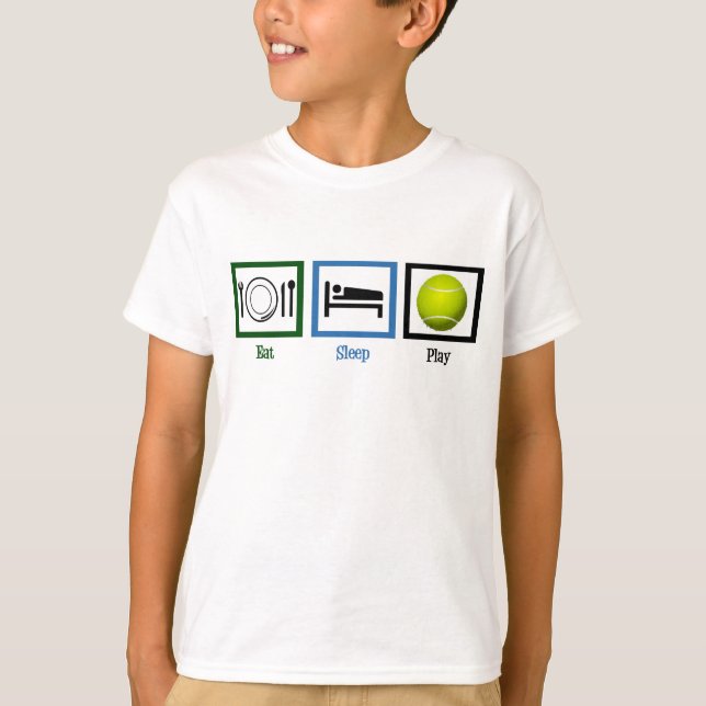 Eat Ssov Play tennis Kids Tee Shirt (Framsida)
