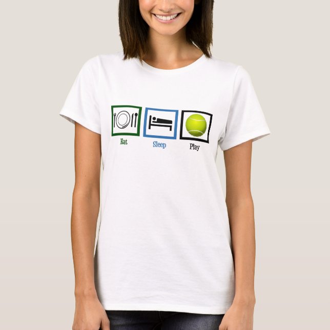 Eat Ssov Play Tennis Tee Shirt (Framsida)