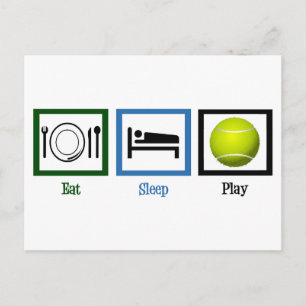 Eat Ssov Play Tennis Vykort