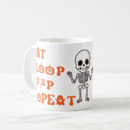 Eat Ssov Poop Repea Cute oktober Nyfödd Skeleton Kaffemugg