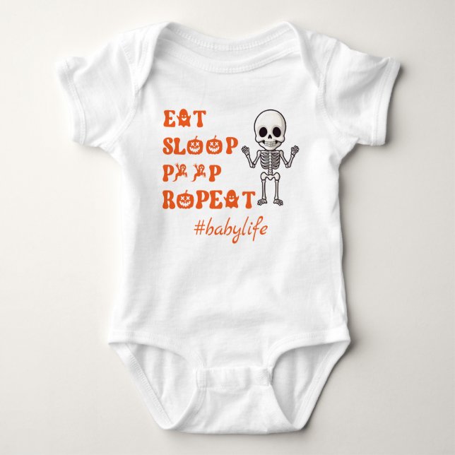Eat Ssov Poop Repea Cute oktober Nyfödd Skeleton T Shirt (Framsida)