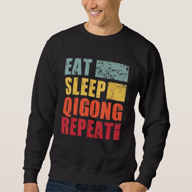 Eat Ssov Qigong Repeat Lång Ärmad Tröja (Framsida)