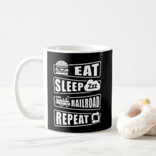 Eat Ssov Railroad Repeat Steam Tåg Coffee Mugg