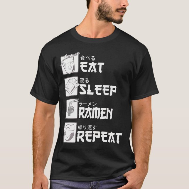 Eat Ssov Ramen Upprepa japanska Noodles Anime Girl T Shirt (Framsida)