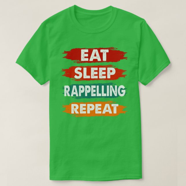 Eat Ssov Rappelling Repeat Funny Rappelling Sport T Shirt (Design framsida)