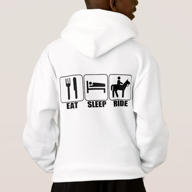Eat Ssov Ride a Horse Barn Equestrian Hoodie Tröja (Baksida)