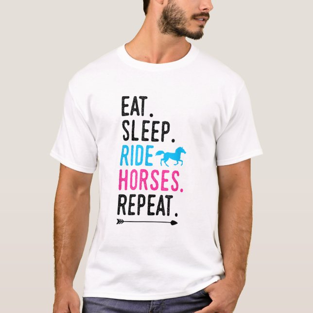 Eat Ssov Ride Horses Repeat Horse Ride Equestrian T Shirt (Framsida)