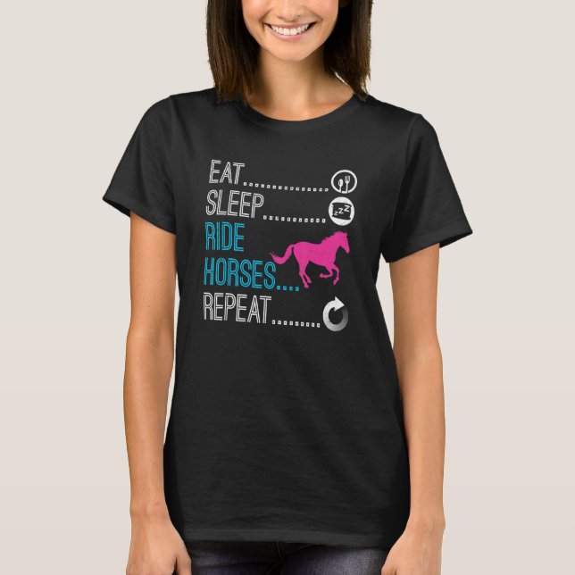 Eat Ssov Ride Horses Repeat Horse Ride Equestrian T Shirt (Framsida)