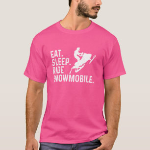 Eat Ssov Ride Snowmobile Funny Motor Sled Snowmob T Shirt