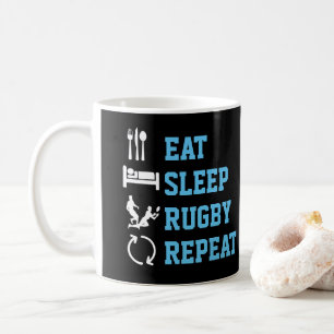 Eat Ssov Rugby Repeat Funny Sport Kaffemugg