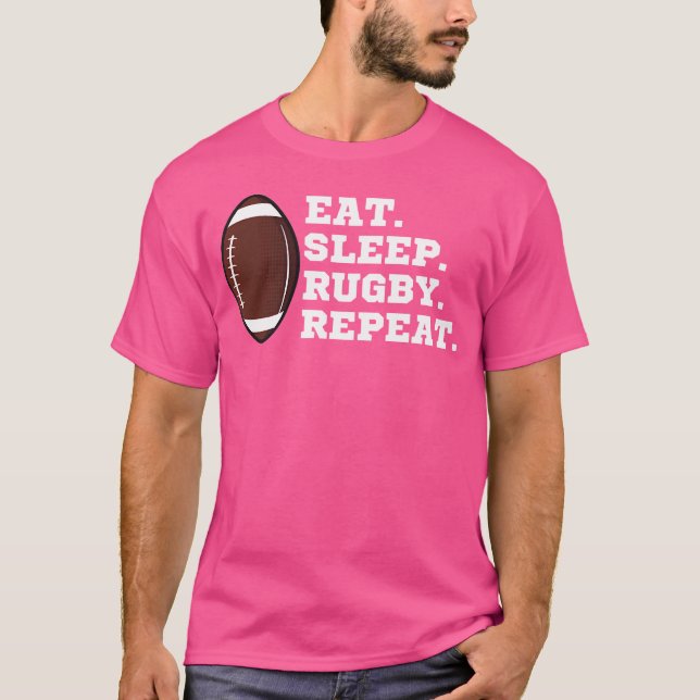 Eat Ssov Rugby Repeat Rugby Player Sports Älskare T Shirt (Framsida)