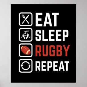 Eat Ssov Rugby Repeat Sport Gift Poster