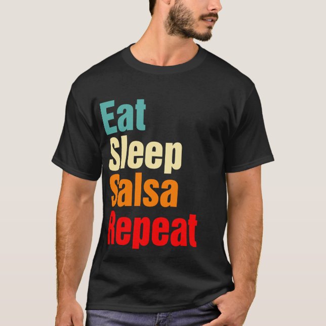 Eat Ssov Salsa Repeat Funny Ballroom Dance T Shirt (Framsida)
