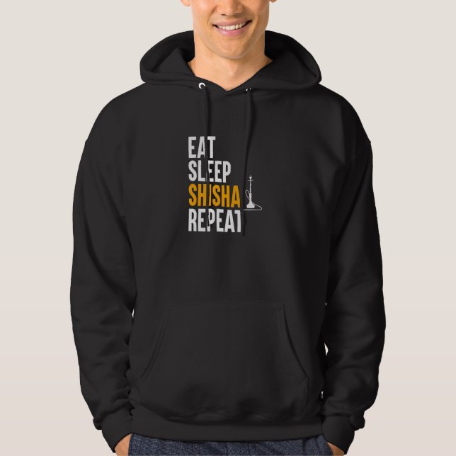 Eat Ssov Shisha Repeat - Vatten Pipe Smoke Hookah Hoodie (Framsida)