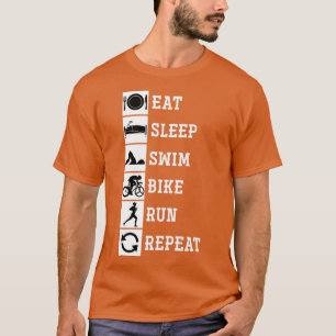 Eat Ssov Simma Bike Springa Repeat Triathlete T Shirt