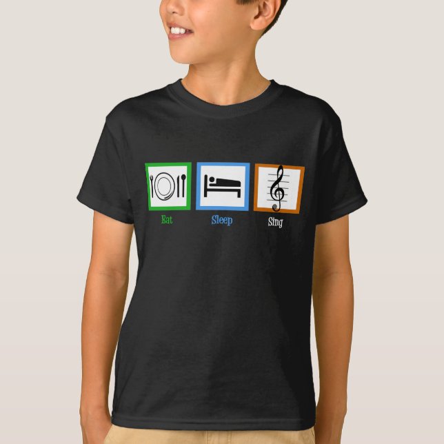 Eat Ssov Sjunga Cute Choir Kids Tee Shirt (Framsida)