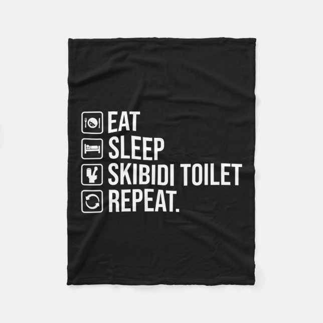 Eat Ssov Skibidi Toilet Repeat Funny Skibidi Toil Fleecefilt (Framsidan)