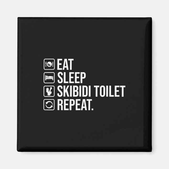 Eat Ssov Skibidi Toilet Repeat Funny Skibidi Toil Magnet (Framsidan)