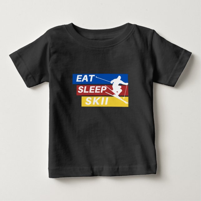 Eat Ssov Skii Baby T Shirt (Framsida)
