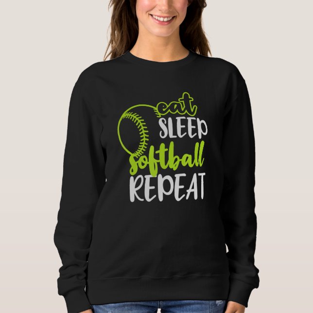 Eat Ssov Softball Upprepa lustig amerikansk sport T Shirt (Framsida)
