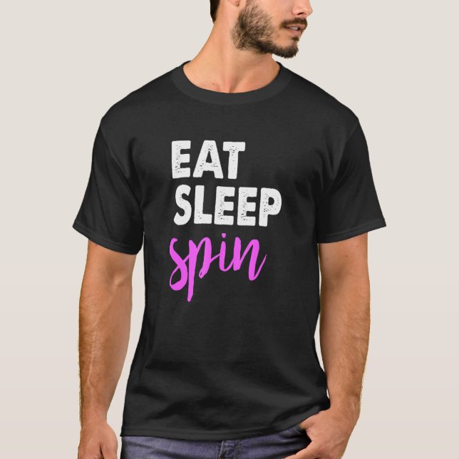 Eat Ssov Spin Gym Ord Spinning Class Workout T Shirt (Framsida)