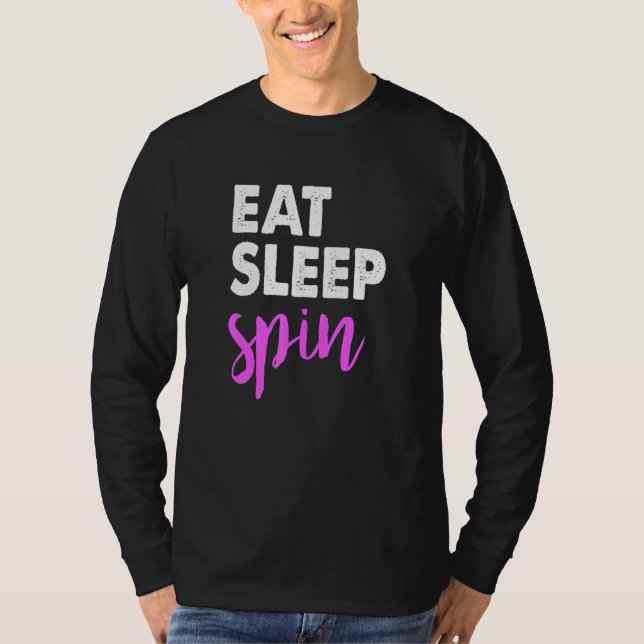 Eat Ssov Spin Gym Ord Spinning Class Workout T Shirt (Framsida)
