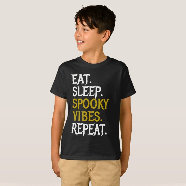 Eat Ssov Spooky Vibes Repeat - Halloween 2022 T Shirt (Hel framsida)
