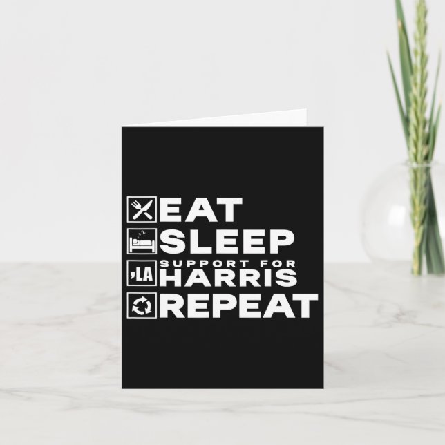 Eat Ssov Support Harris Repeat Kamala Harris 2024 Kort (Framsida)