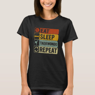 Eat Ssov Taekwondo Repeat Retro 60s Taekwondo T Shirt