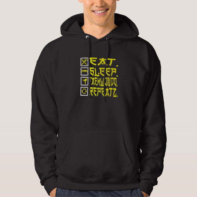 Eat Ssov Taekwondo Repeat Taekwondo Hoodie (Framsida)
