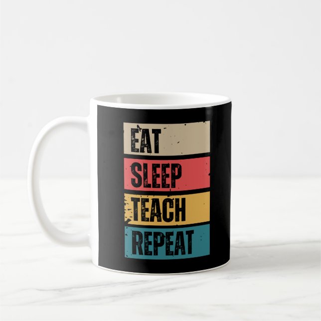 Eat Ssov Teach Repeat English Teacher Funny Kaffemugg (Vänster)