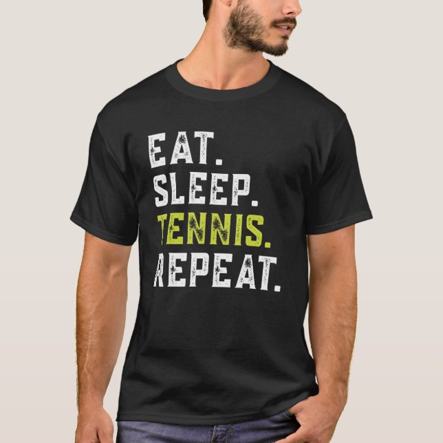 Eat Ssov Tennis Repeat Player Älskare Funny Tennis T Shirt (Framsida)