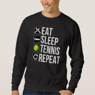 Eat Ssov Tennis Repeat Tennis Älskare Sports Lång Ärmad Tröja