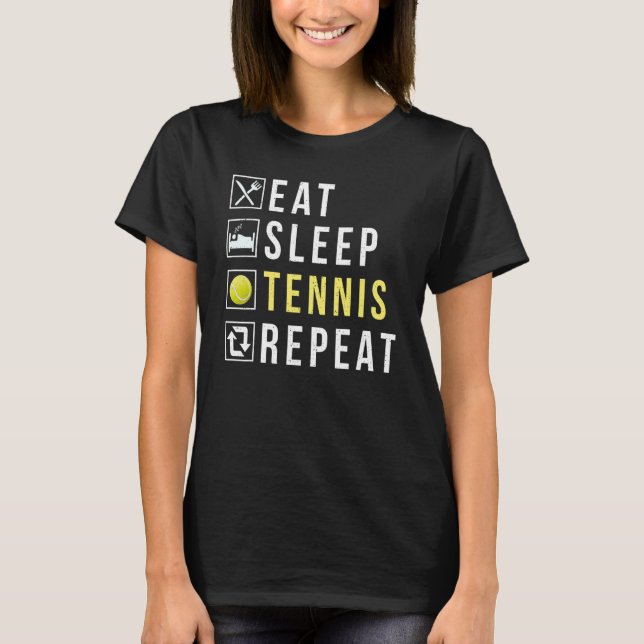Eat Ssov Tennis Repeat Tennis T Shirt (Framsida)