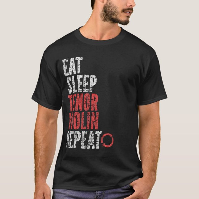 Eat Ssov Tenor violin Repeat T Shirt (Framsida)