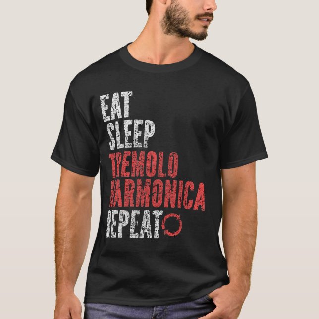 Eat Ssov Tremolo harmonica Repeat T Shirt (Framsida)
