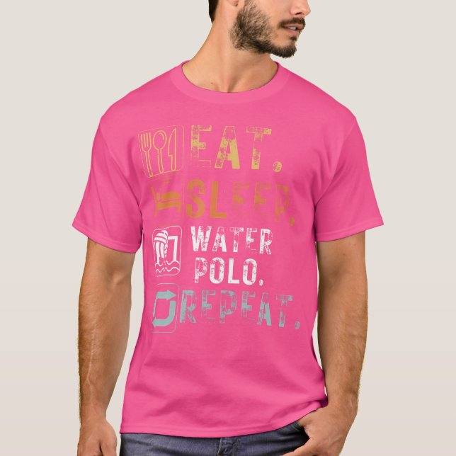 Eat Ssov Vatten Polo Repeat Funny Vatten Polo T Shirt (Framsida)