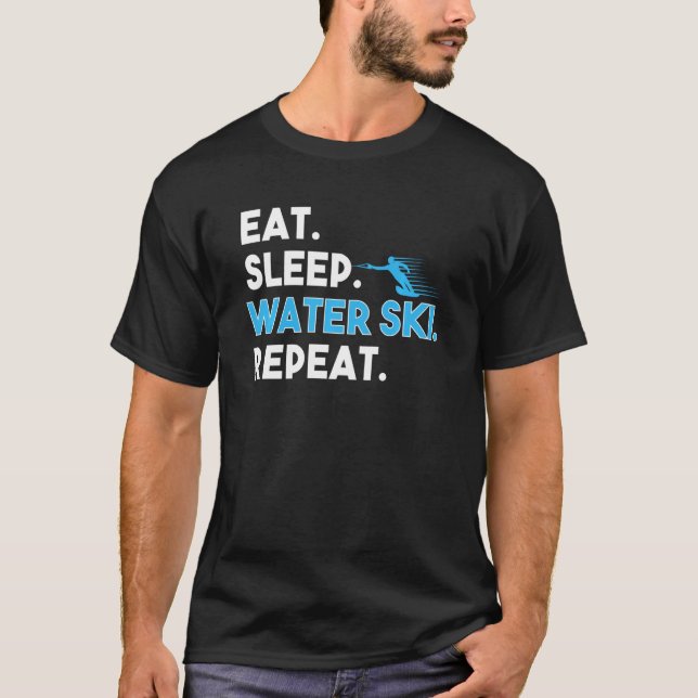Eat Ssov Vatten Ski Repeat Funny Vatten Skier Skii T Shirt (Framsida)
