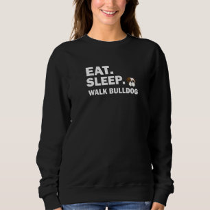 Eat Ssov Walk Bulldog Hund T Shirt
