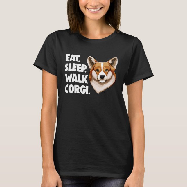 Eat Ssov Walk Corgi Corgi Kärlek T Shirt (Framsida)