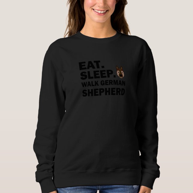 Eat Ssov Walk German Shepherd Hund T Shirt (Framsida)