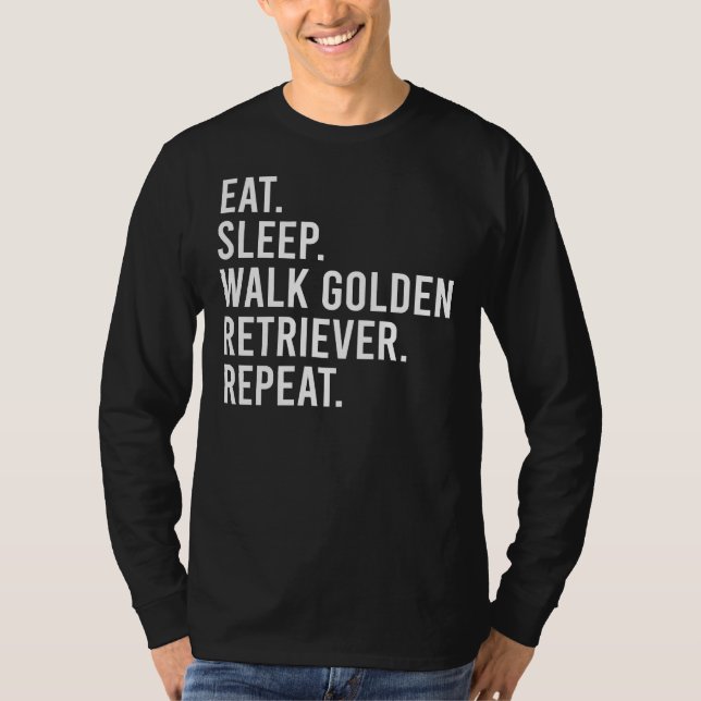 Eat Ssov Walk Golden Retriever Repeat Funny Golde T Shirt (Framsida)