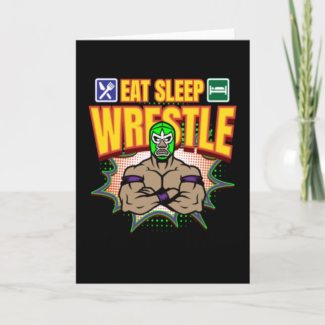 Eat Ssov Wrestle Lucha Libre Wrestling Kort (Framsida)