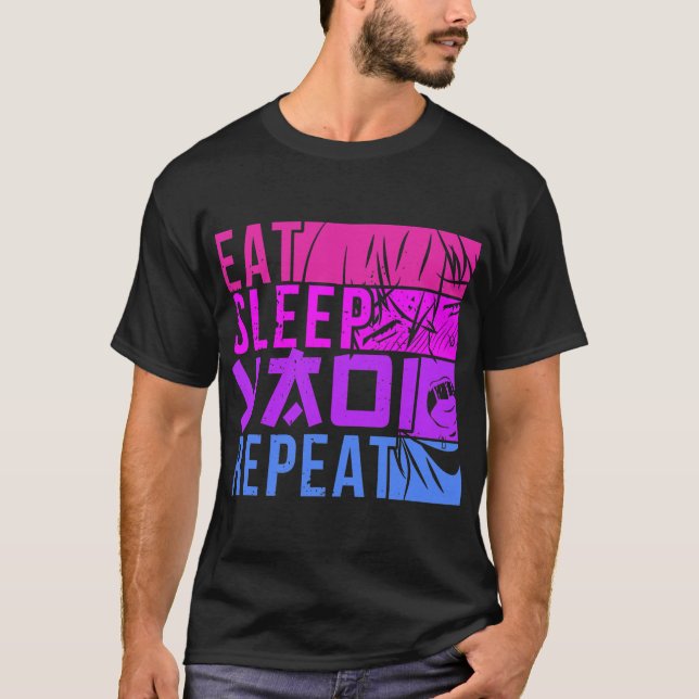 Eat Ssov Yaoi Repeat Fujoshi Anime Boy Gay Manga T Shirt (Framsida)
