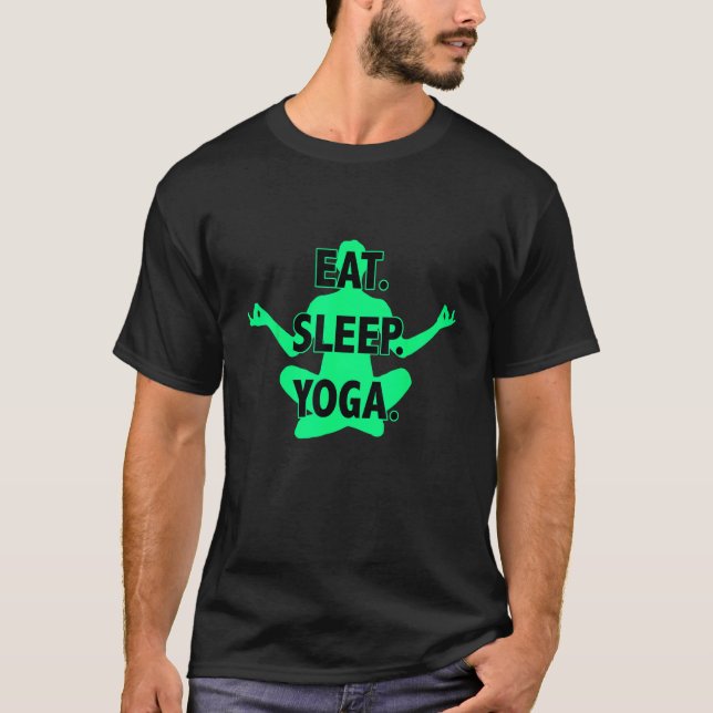 Eat Ssov Yoga Pose Exercise Spirituality Gym Work T Shirt (Framsida)