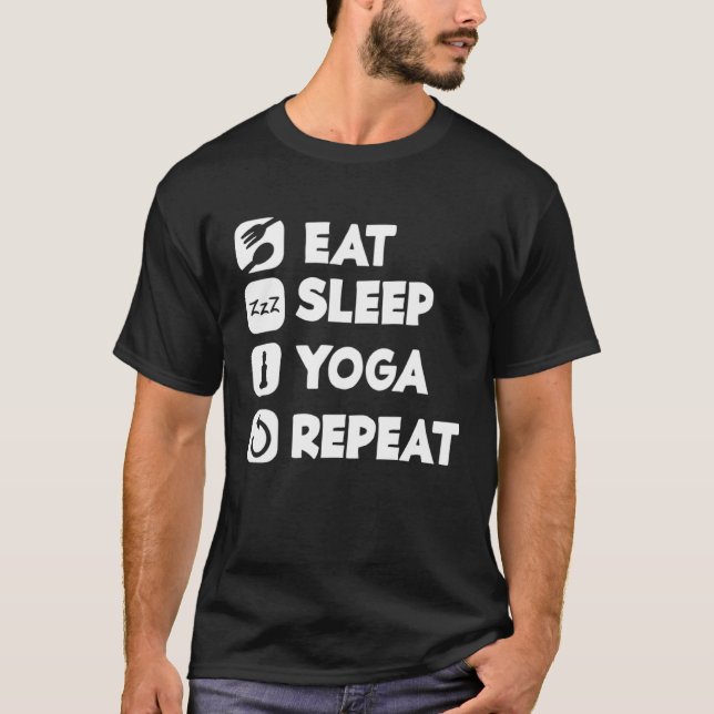 Eat Ssov Yoga Repeat Buddha Yoga Hinduism Spirit T Shirt (Framsida)