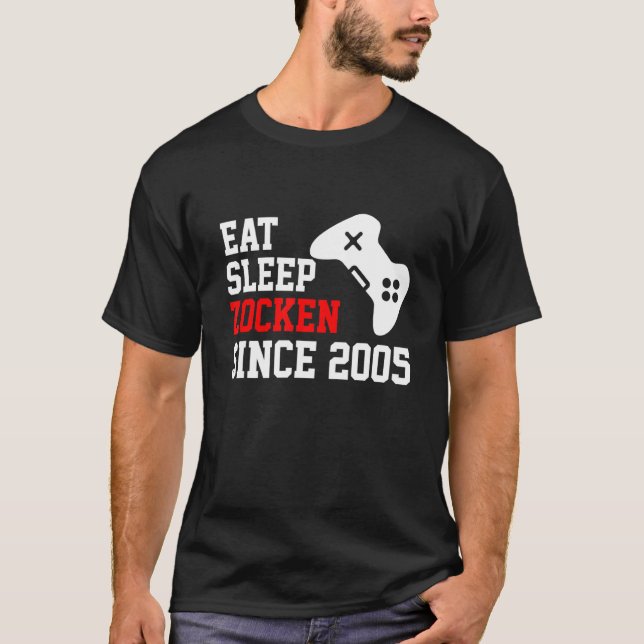 Eat Ssov Zocken sedan 2005 Nerd Geek Gamer Game D T Shirt (Framsida)