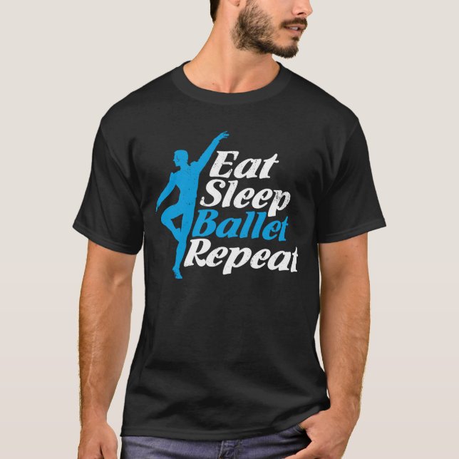 Eat Ssparpall Repeat Funny Manar Gift för Ballet T Shirt (Framsida)