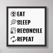 Eat Ssparts Reconcile Funny Accounting Poster
