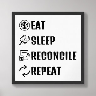 Eat Ssparts Reconcile Funny Accounting Poster